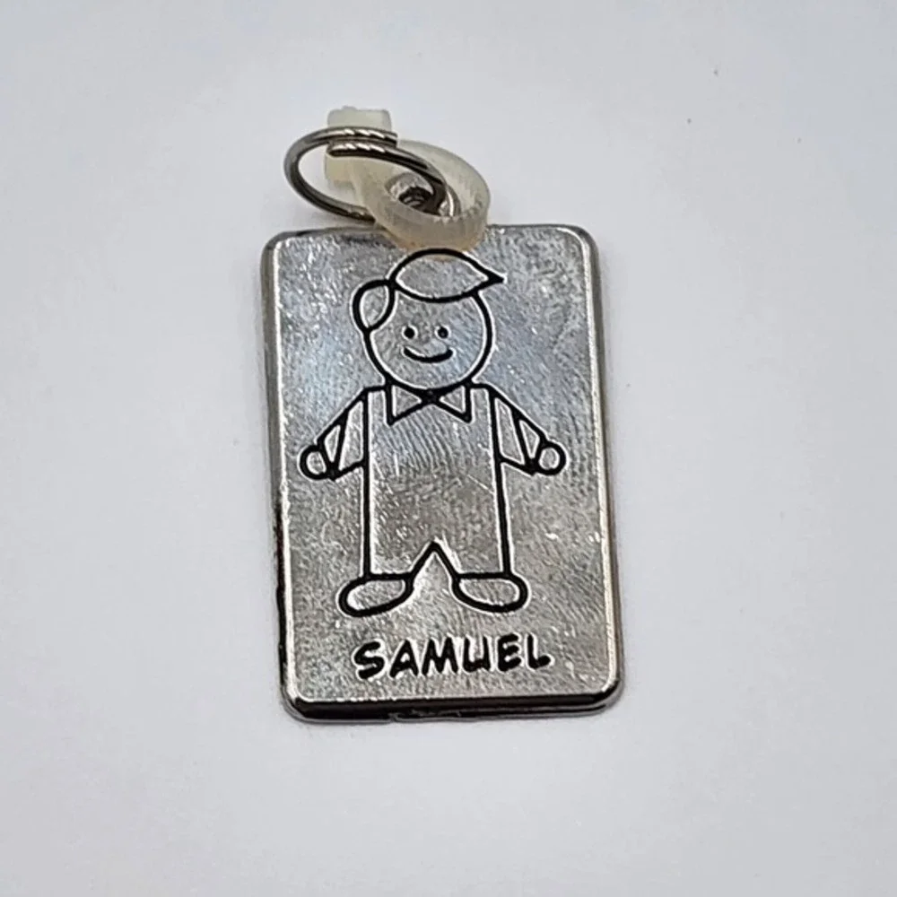 Gans Personalized Name Keychain Samuel Silver Tone Keyring Boy Overalls New